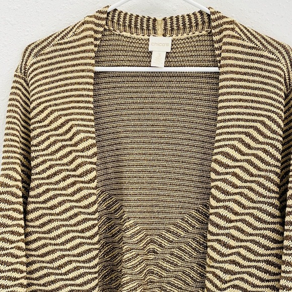 Chico's Brown and Tan Striped Sweater - Picture 2 of 7